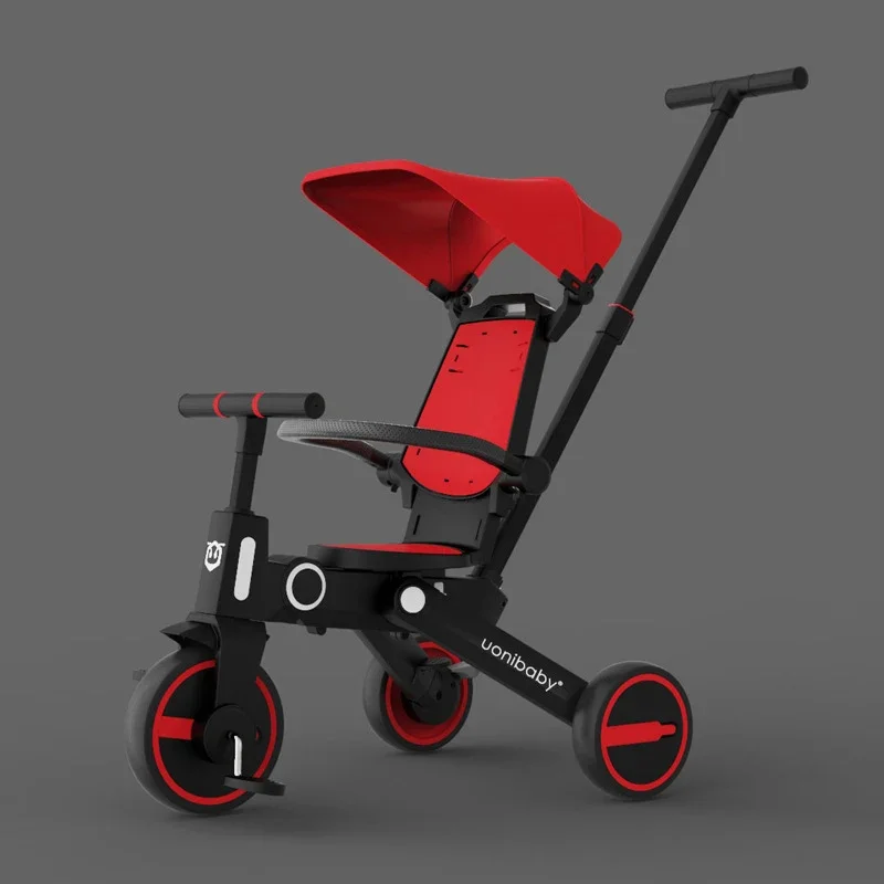 4 In 1 Children Tricycle Scooter Child Two Wheel Bike Foldable Baby Balance Bike Kids Scooter Baby Stroller for 1-6 Years Old