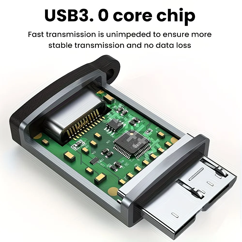 USB C 3.0 마이크로 B 남성-타입 C 여성 어댑터, 타입-C-마이크로 B 커넥터, 노트북 외장 하드 드라이브 디스크 박스, 삼성 S5용
