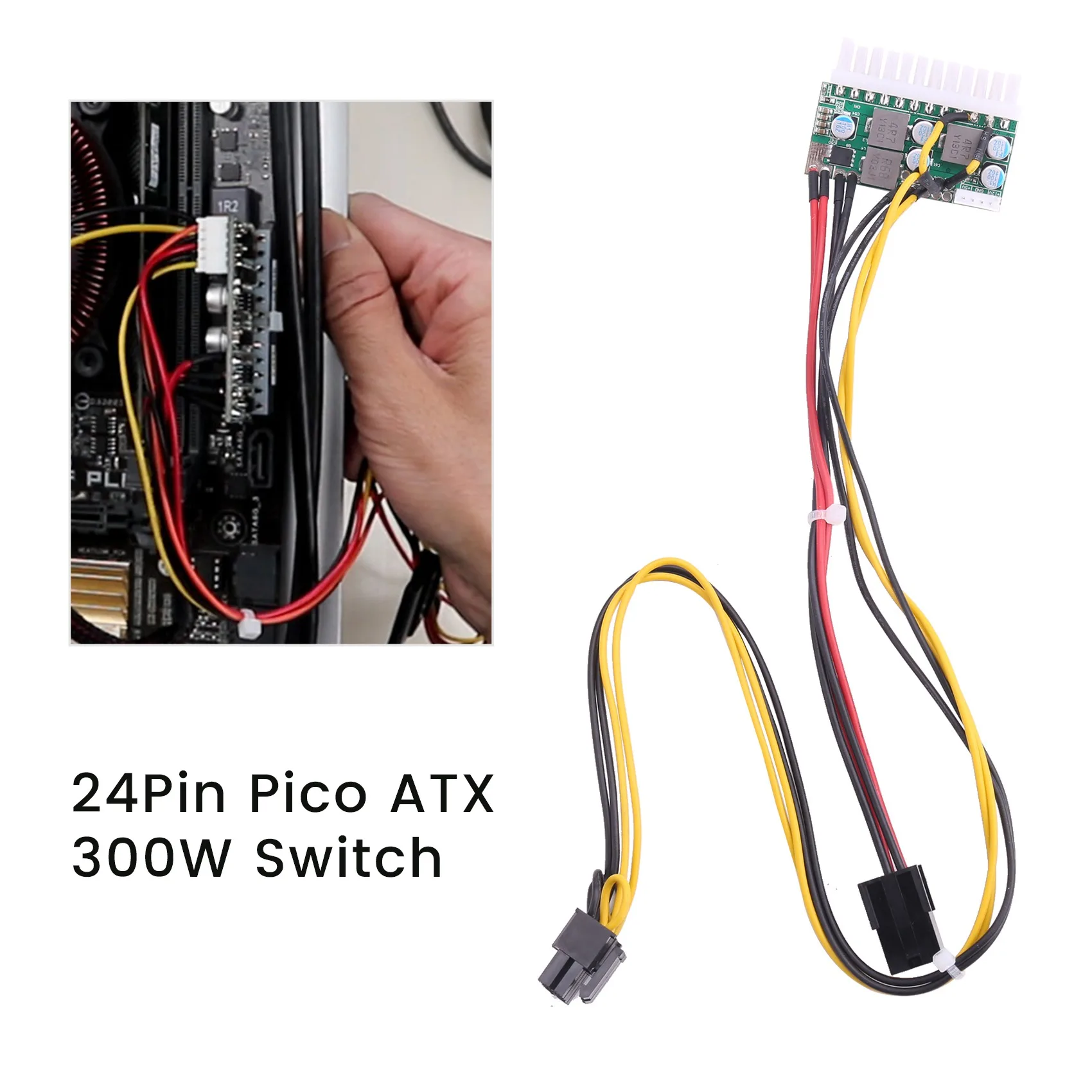 N91R PCI-E 6PIN Input DC 12V 300W DC-ATX-300W 24Pin PICO ATX Switch PSU Power Supply Module