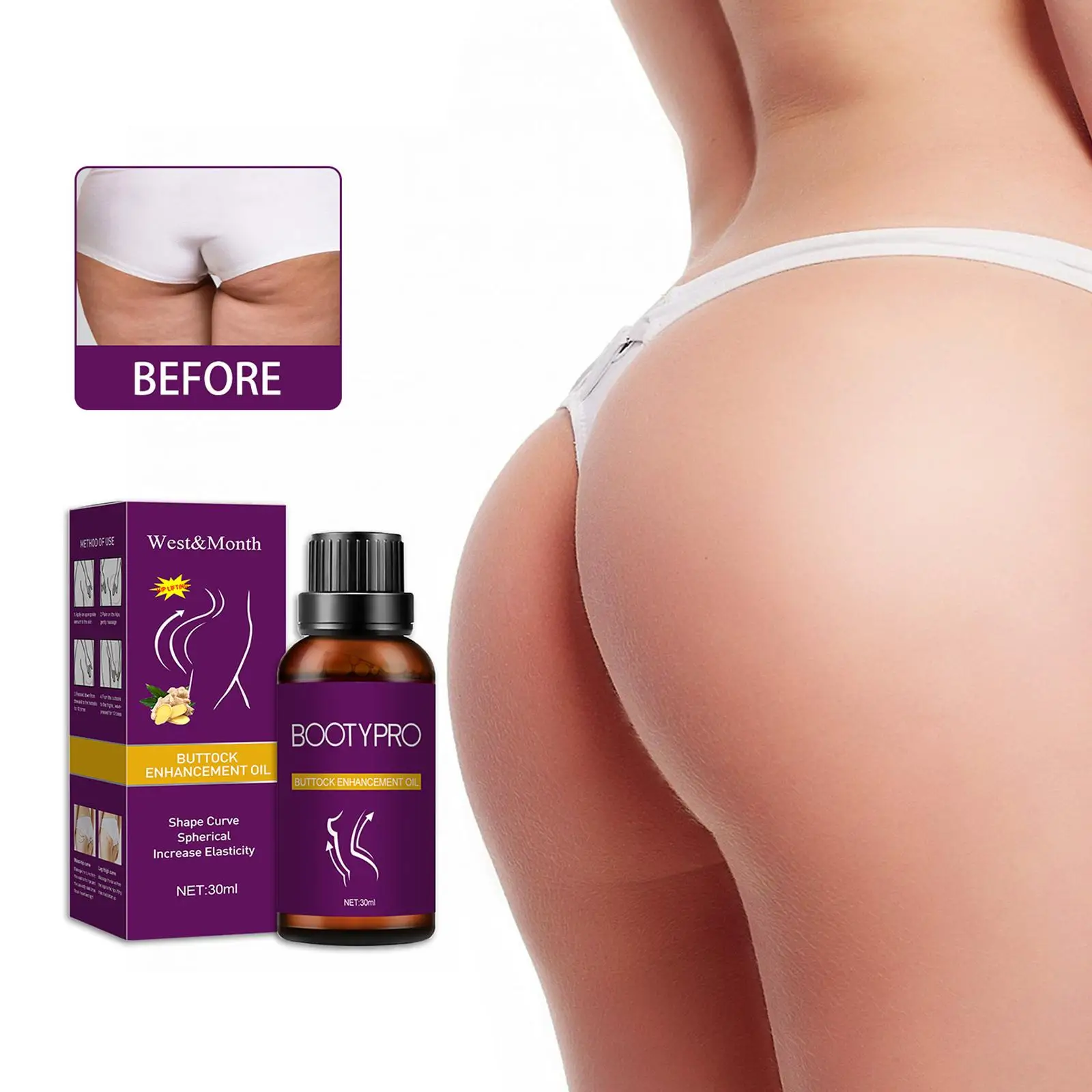 

30g Buttocks Nourishing Essential Oil Plump Lifting Lifting Warping Beautifying Firming Moisturizing Skincare Products Butt T6Q7