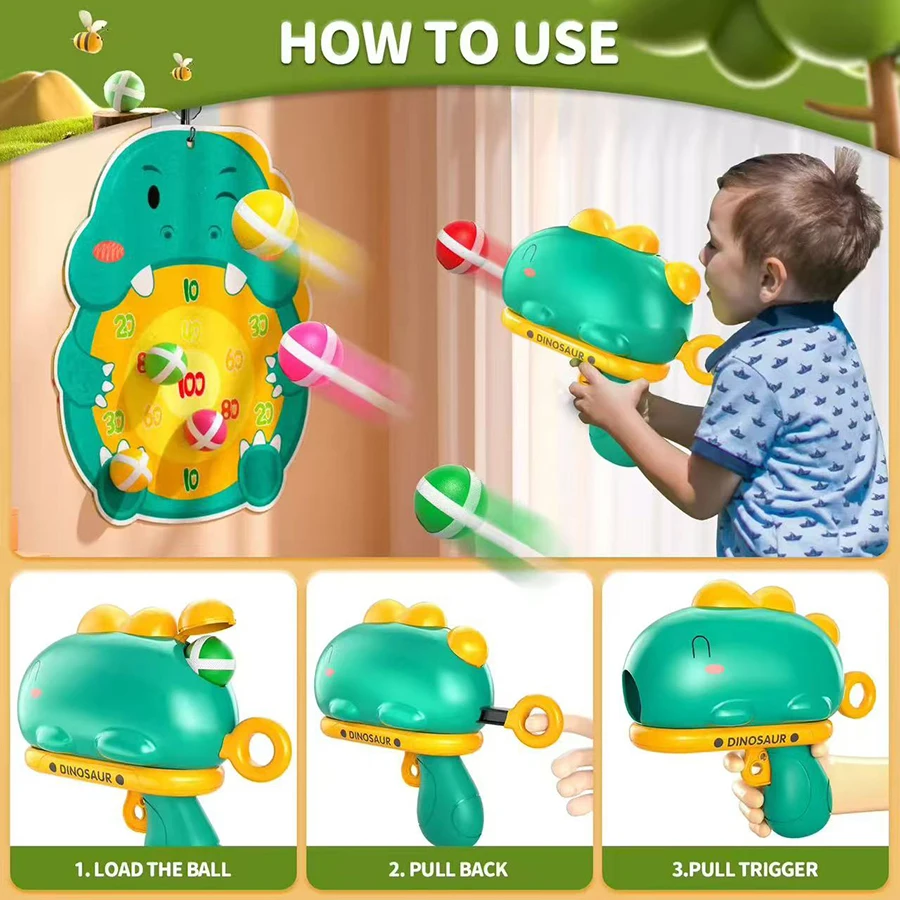 Dinosaurus klittenbal dartbord spel voor kinderen_voghion.com