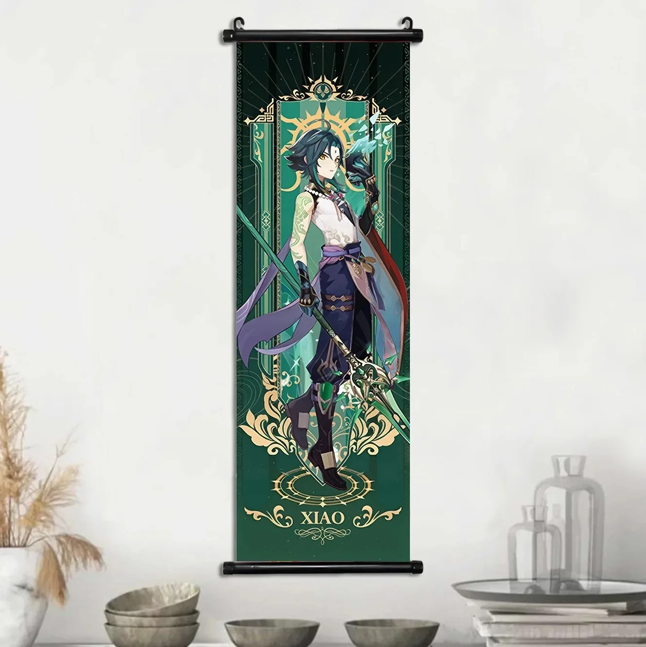 Vibrant Genshin Impact Anime Wall Art Canvas Scroll - Home Decor & Gift