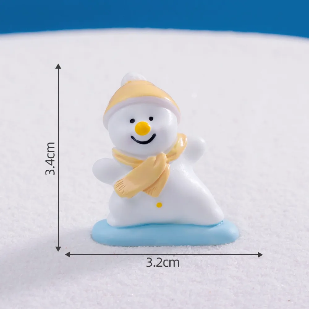 Cute Snowman Figurine, Mini Christmas Doll for Micro Landscape & Desktop Decor, Resin Snow Man Statue, Festive Home Accessories