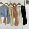 2024 Y2K Long Sleeve Crochet Knit Top Summer Beach Bikini Cover Up Crop Pullover Wool Knitwear Blouse Women Vacation Boho Outfit 1