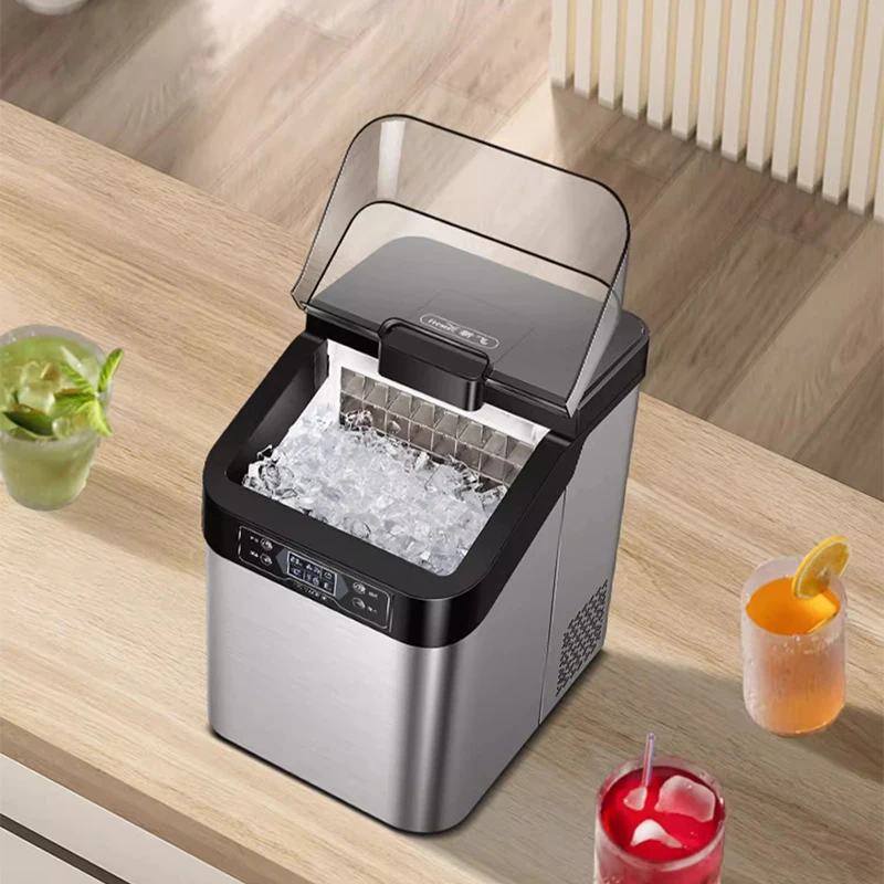 Commercial ice machine small household 30 kg desktop square ice milk tea shop dormitory night market stall ice machine 5