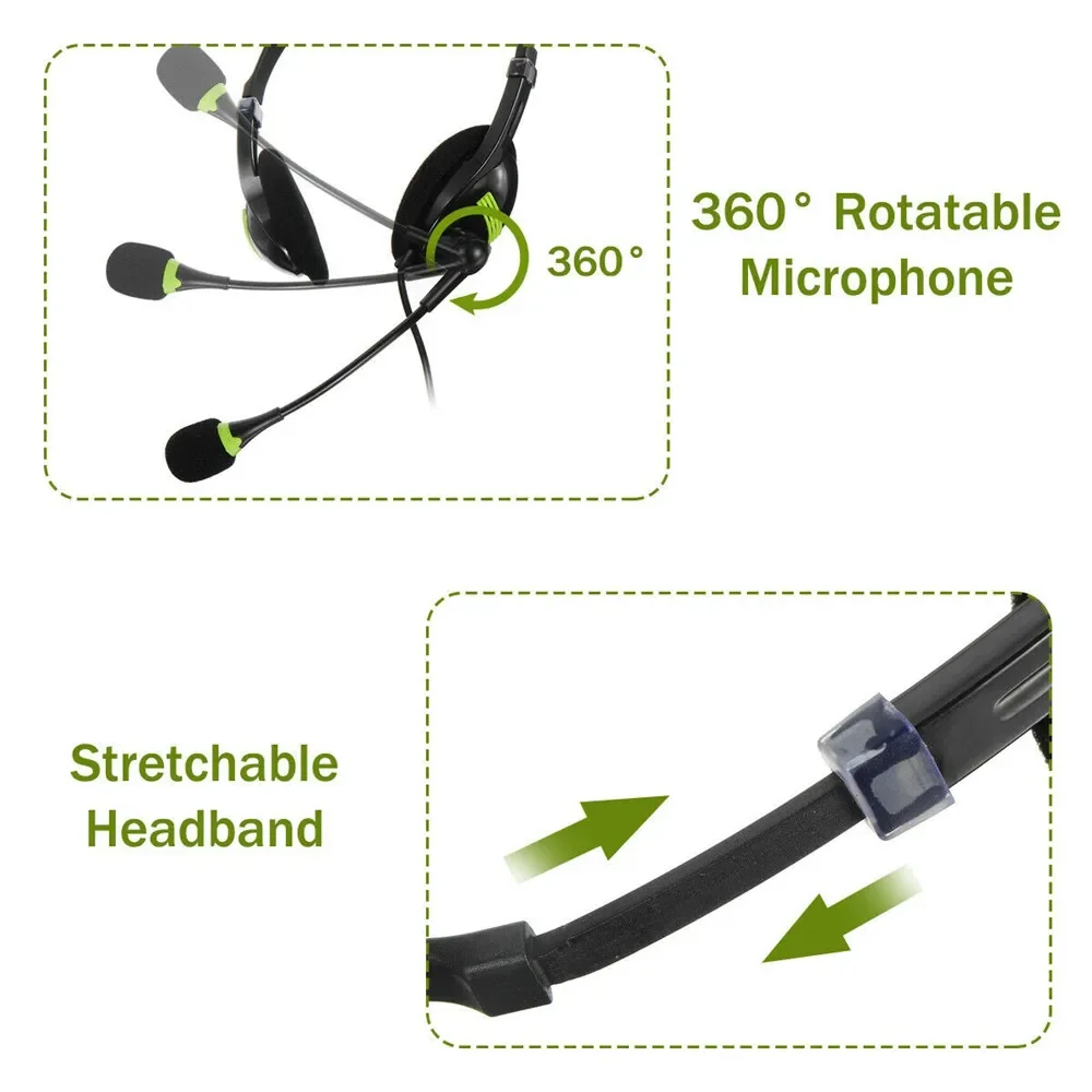 USB Headphones Bluetooth Physical Noise Reduction Headsets Stereo Sound Earphones for Phone PC Gaming Work Earpiece on Head 5