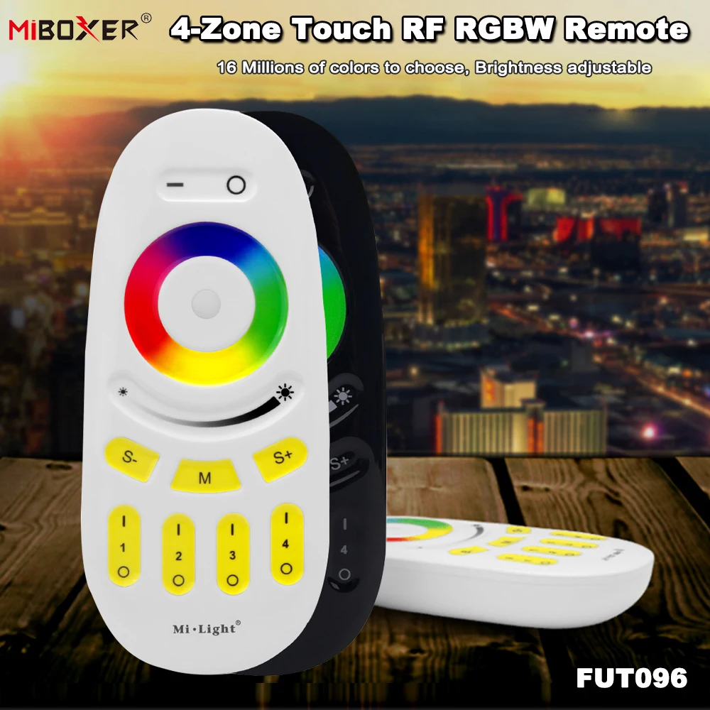 Miboxer FUT096  2.4GHzRF 4 Zone Wireless Dimmer Switch Touch Remote for LED Strip Smart RGB/RGBW Bulb/Lamp/Panel/Controller