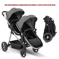 Nouvelle poussette double pliable et multifonctionnelle 2026, transformable en vélo léger pour bébé. Expédition dans l'UE 1