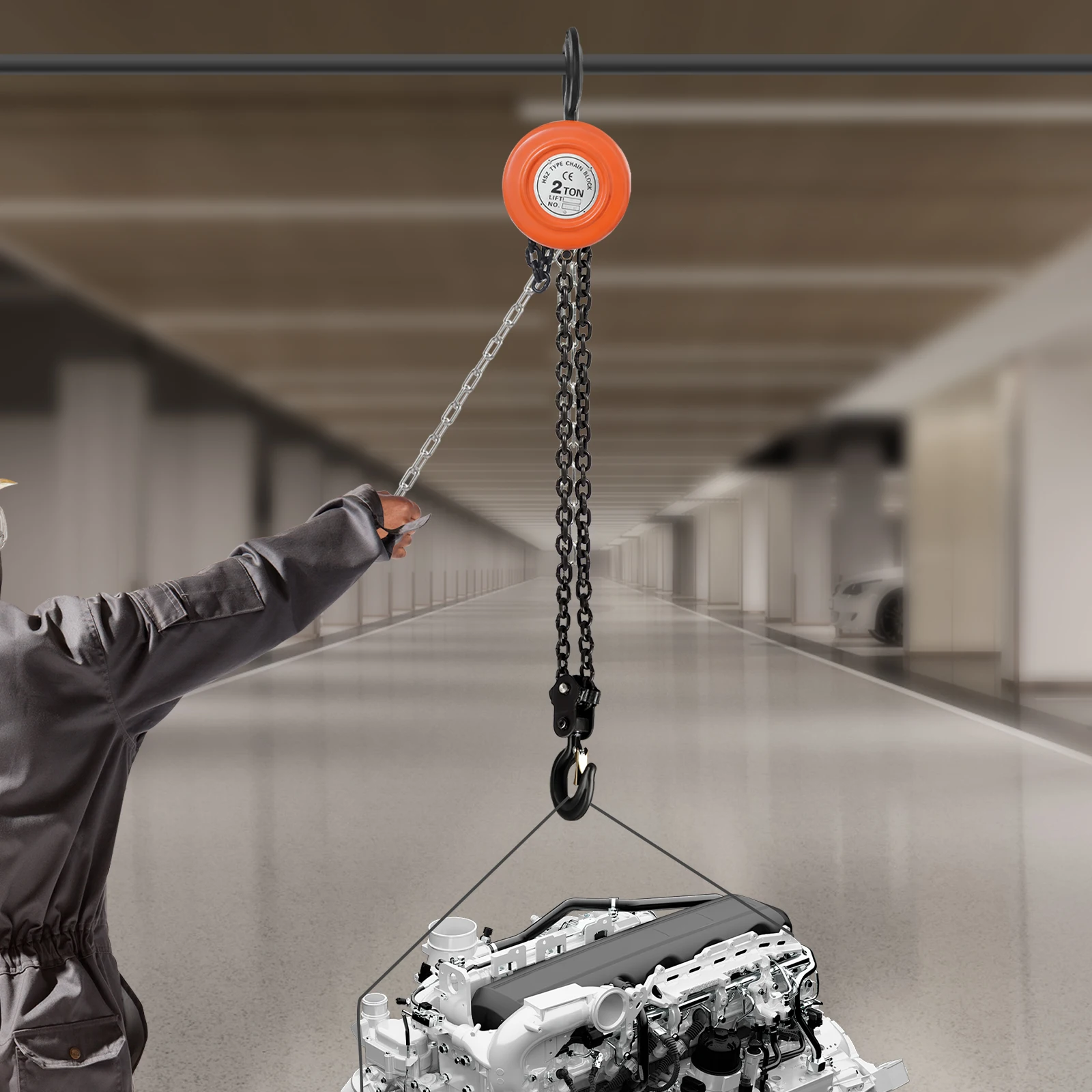 Produktbild von Mini-Kettenzug 1/4 Tonne – 250 Kg Handratschenzug Mit Sicherheitshaken – Tragbarer Hebezug Für Garage & Lager