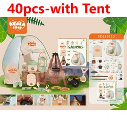 Children's Adventure Camping Toy Set - Outdoor Explorer Kit with Optional Tent, Campfire, Binoculars, and Watch for Imaginative Play and Fun (40pcs - with Tent)