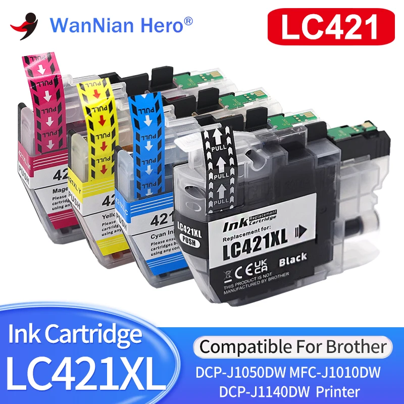 NEW LC421 LC421XL Compatible Ink Cartridge For Brother LC421 LC421XL  DCP-J1050DW DCP-J1140DW MFC-J1010DW Printer