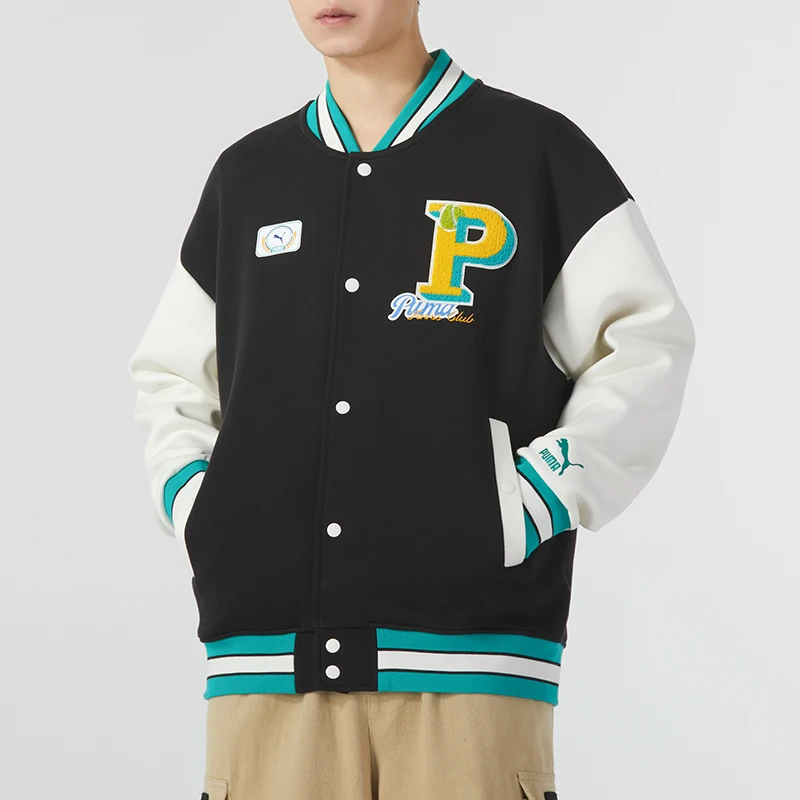 푸마 팀 Jp Bomber 남성용 야구 재킷 클래식 패션 레트로 트렌디 캐주얼 스포츠 재킷 625797-01