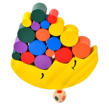 

Free Shipping Kids' Floor Game Moon Balancing Stacking Blocks Kindergarten Supplies Parent-Child Plays Children Wooden Toys Gift