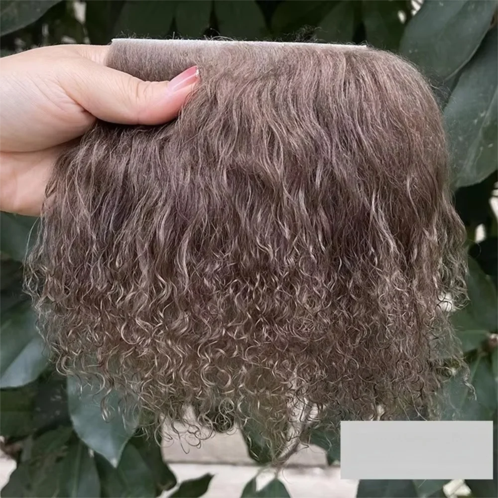 Trendy Mongolia Fur Sheepskin Wool Extensions Curly Texture Hair Row Curly Hair Extensions Durable Doll Hair Hair Wefts