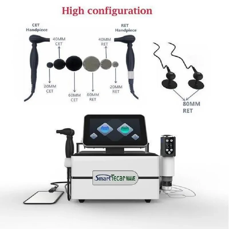 3in1 RET/CET Smart Tecar Therapy Machine With Acoustic Shock Wave Physiotherapy EMS Muscle Strengh Equipment shandong moonlight medical shock wave apparatus physiotherapy rehabilitation equipment