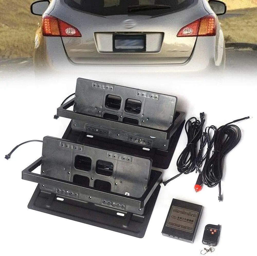 2 Packs Us Standard Car License Plate Flipper Telescopic License Plate