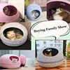 Cat Bed Detachable Natural felt Cat Bed Breathable Cat Cave Dark Gray Cat Bed House With Cushion for Pets Cats Pet Accessories 4
