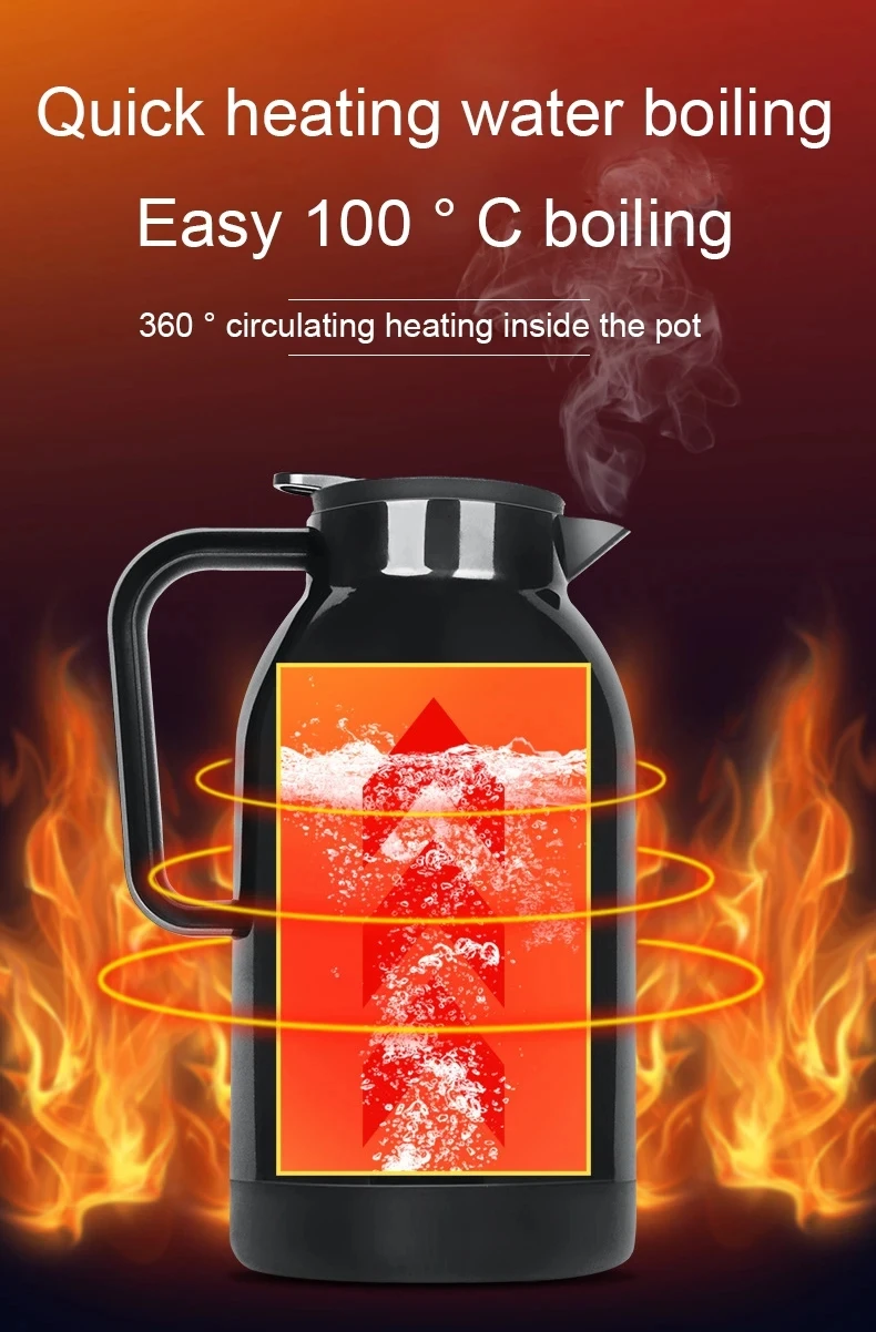 Description Picture 6 of item12V/24V Car Use Electric Kettle Travel Truck Temperature Control Hot Water Heating Boiler Coffee Milk Cup Heater Boiling Bottle