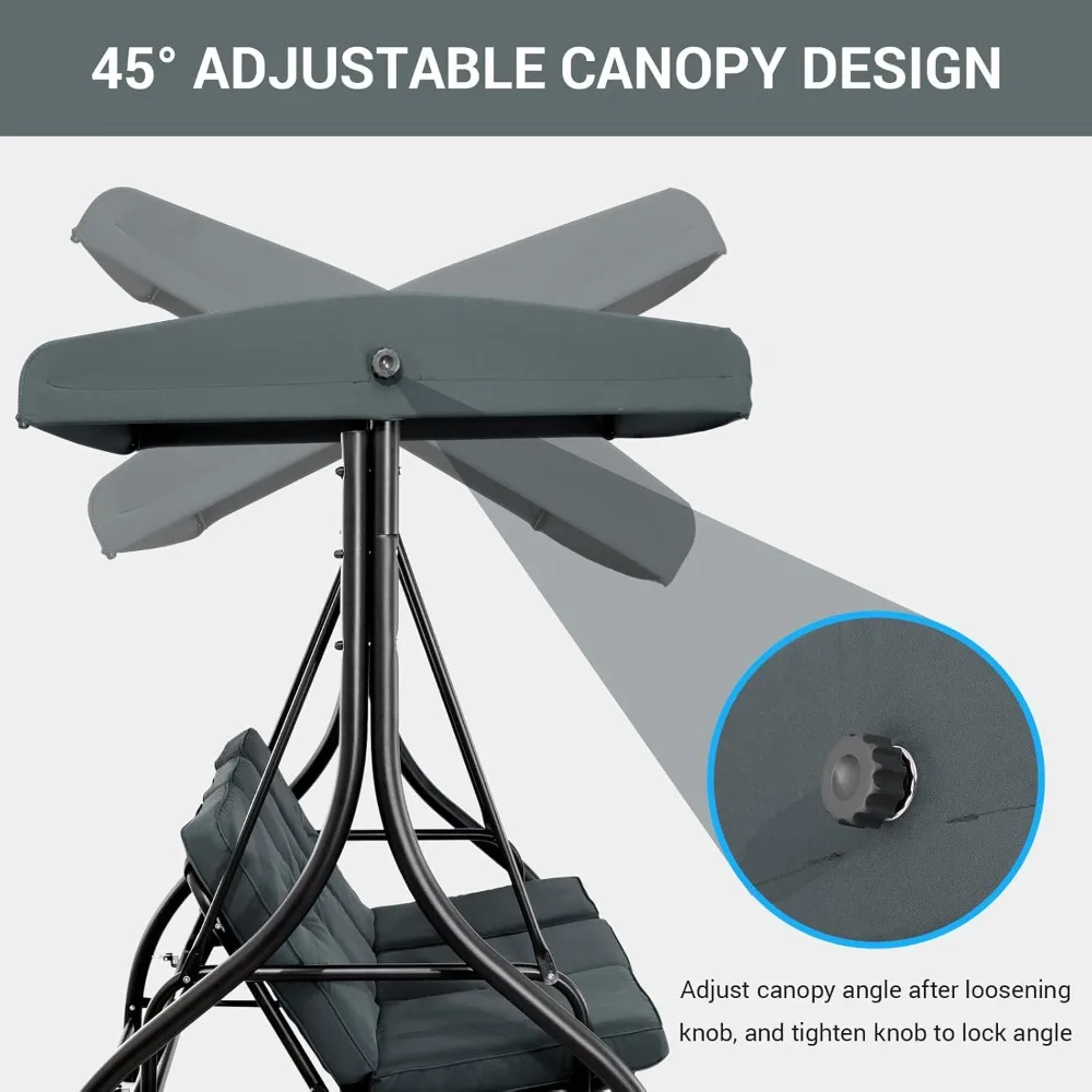 3-Seat Outdoor Porch Swing 3