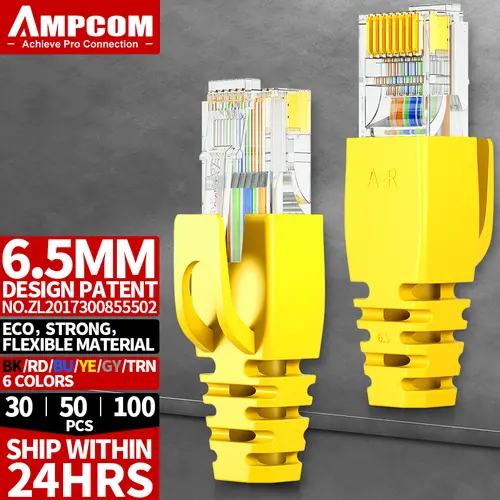 AMPCOM RJ45 Ethernet Network Cable Strain Relief Boots Cable Connector Plug Covers for CAT8 CAT7 CAT6A CAT6 CAT5E CAT5 - Image 15