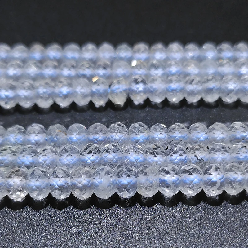 3A Natural Round Gemstone Blue Topaz Beads Loose Spacer For Jewelry Making DIY Necklace Bracelet 15''4x6mm Wholesale
