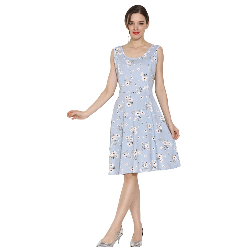 Women\'s Pregnancy Sleeveless Nursing Pleat Dress Maternity Dress Zipper Breastfeeding Clothes Knee Length Pregnancy Dresses