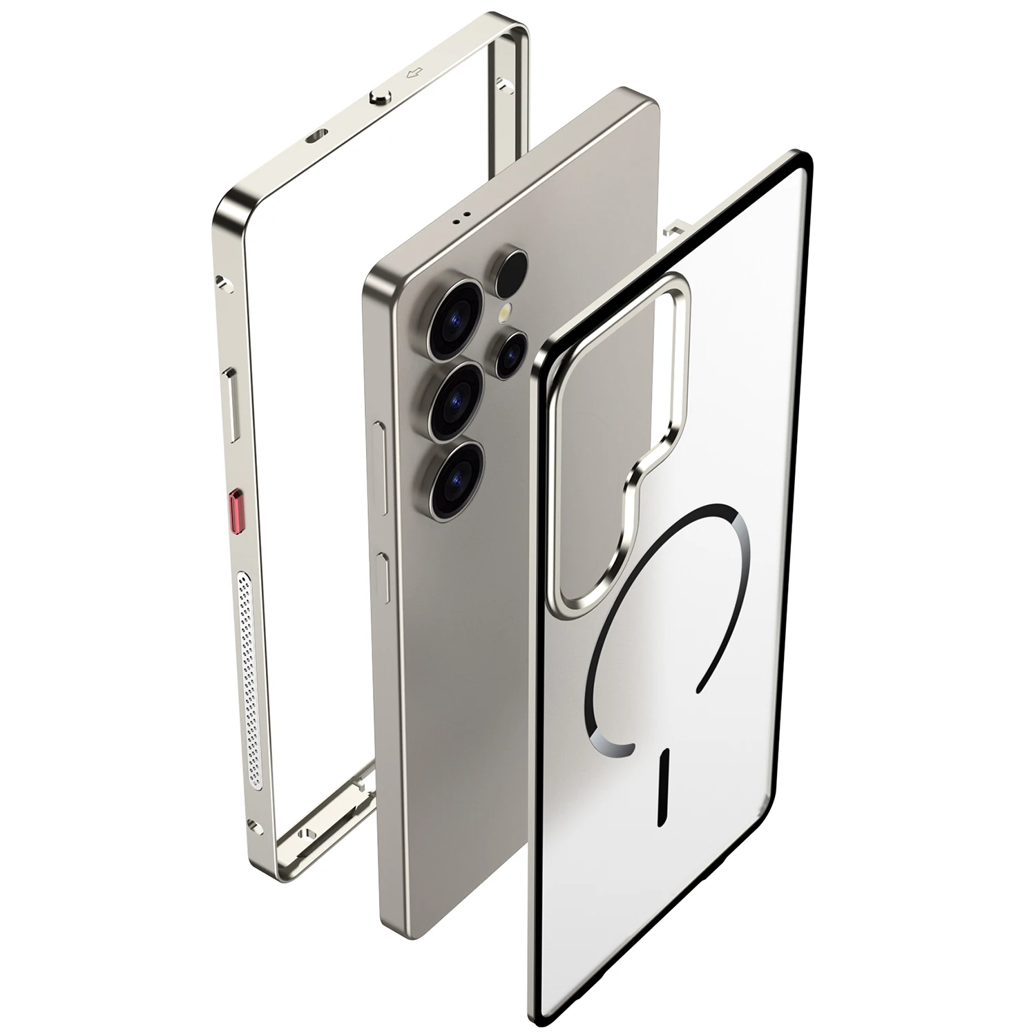 Slim Aluminum Alloy Magnetic Back Cover with Transparent Heat Dissipation Design