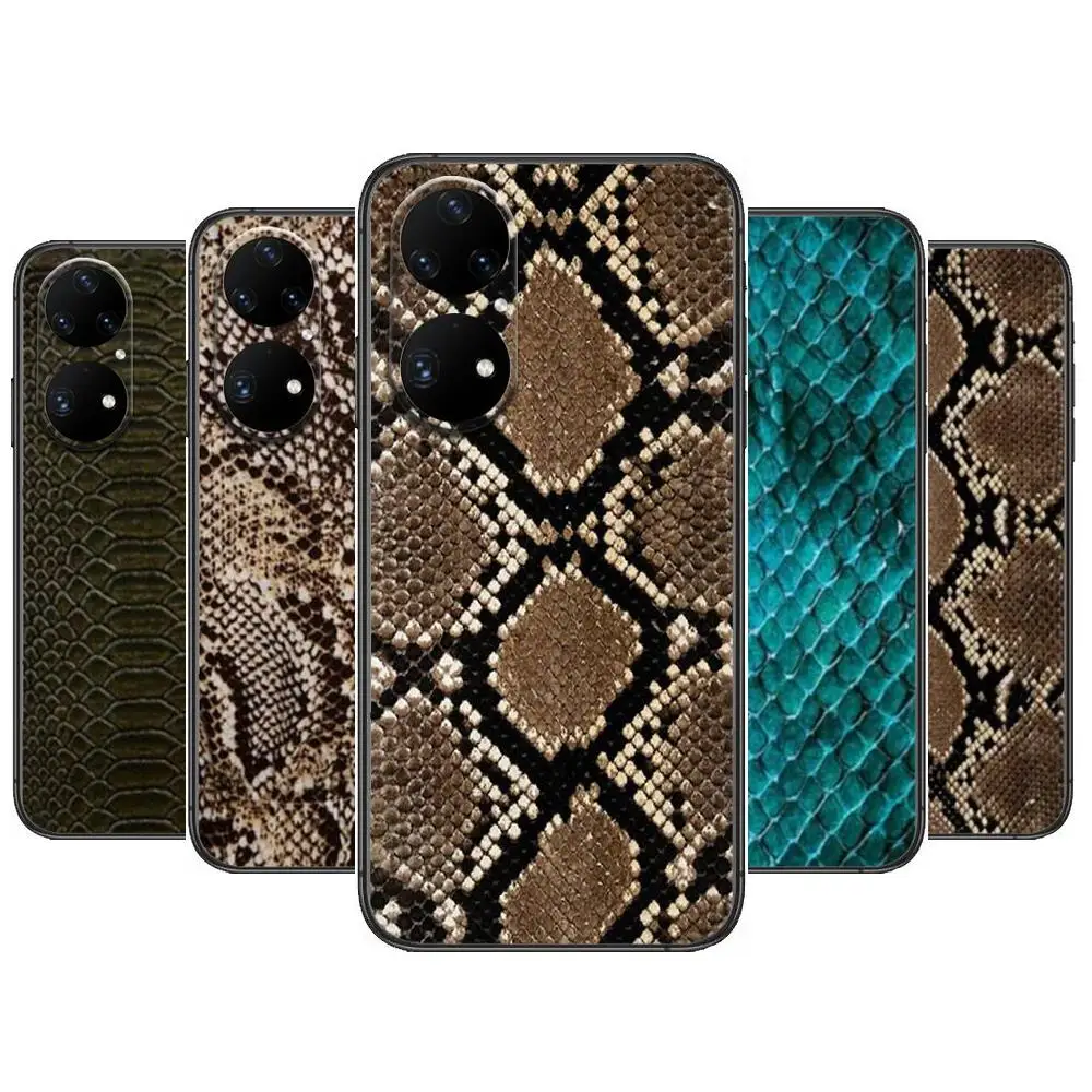 

Snake Simple Black Phone Case For Huawei p50 P40 p30 P20 10 9 8 Lite E Pro Plus Black Etui Coque Painting Hoesjes comic fas