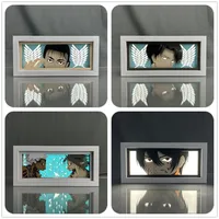 Paper Cut Anime Led Light Box Attack on Titan Levi for Room Decor Bedside Table Lamps Shingeki No Kyojin Lightbox Eren Yeager 1