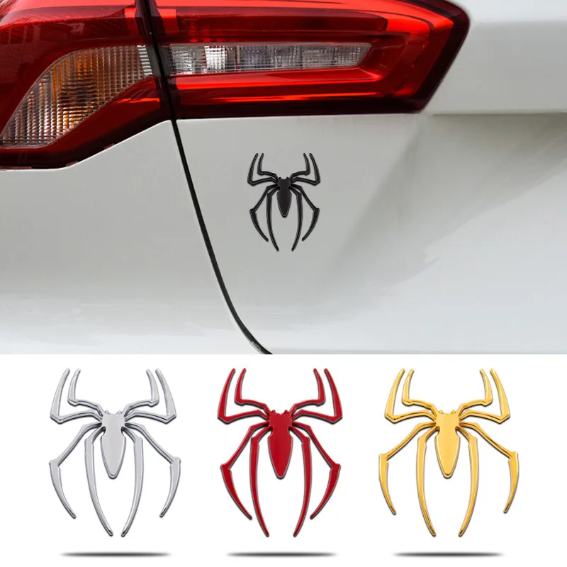 3D Fashionable Car Body Sticker Metal Spider Car Logo Personalized Car Styling Accessories Metal Sticker Chrome Spider Badge