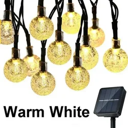 Radiant Outdoor Crystal Fairy Lights - Waterproof Patio Garland with 8 Lighting Modes - 200LED(22M) (Warm White)