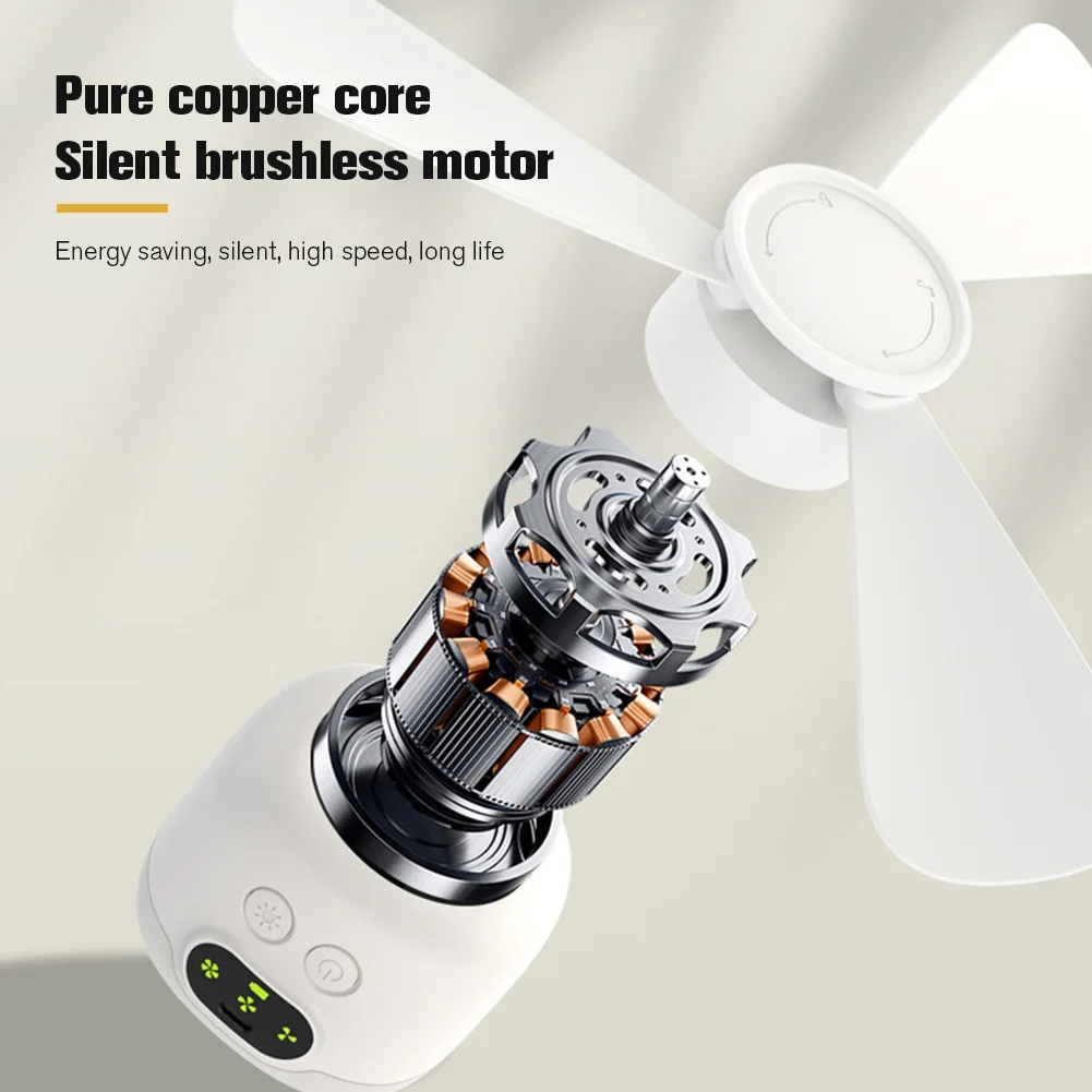 Portable Wireless Ceiling Fan Light Rechargeable Camping Fan with Remote Control Tent Fan Outdoor Fan for Outdoor Camping — view 4