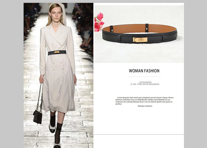 Fashion luxury Women Leather Wide Belt Alloy Latch Buckle Accessory Cinch Waist band Dress Windbreaker Coat Clothing Lady Belt cute belts
