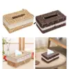 Hand Woven Tissue Box Cover Desk Organizer Dining Table Facial Napkin Holder 3