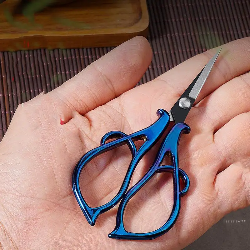 단풍 나무 재단사의 가위 전기 도금 복고풍 작은 가위 DIY 의류 재봉 용품 예술 및 공예 사무용 가위