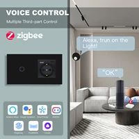 BSEED Zigbee 1/2/3Gang Smart Touch Switches Tuya Smart Life Alexa App Plus Wall Power Sockets USB Type-c Ports EU Standard - Image 5
