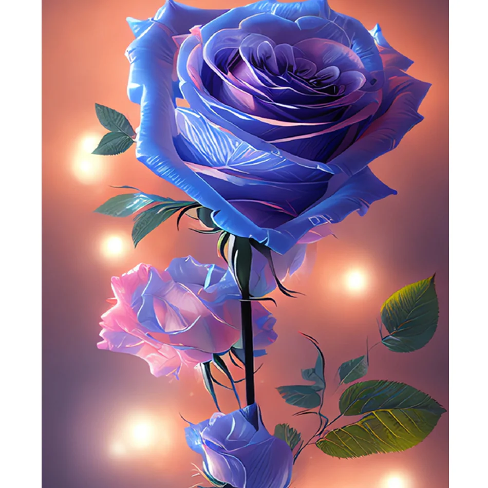 

RUOPOTY Diy Painting By Numbers With Frame Blue Rose Acrylic Paint On Canvas Picture By Numbers For Adults Starter Kits 40x50cm