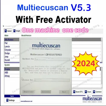 Ultima versione 2026 del software Multiecuscan 5.3 per scanner Fiat/Chrysler/Dodge/Jeep/Suzuki, un dispositivo per ogni codice