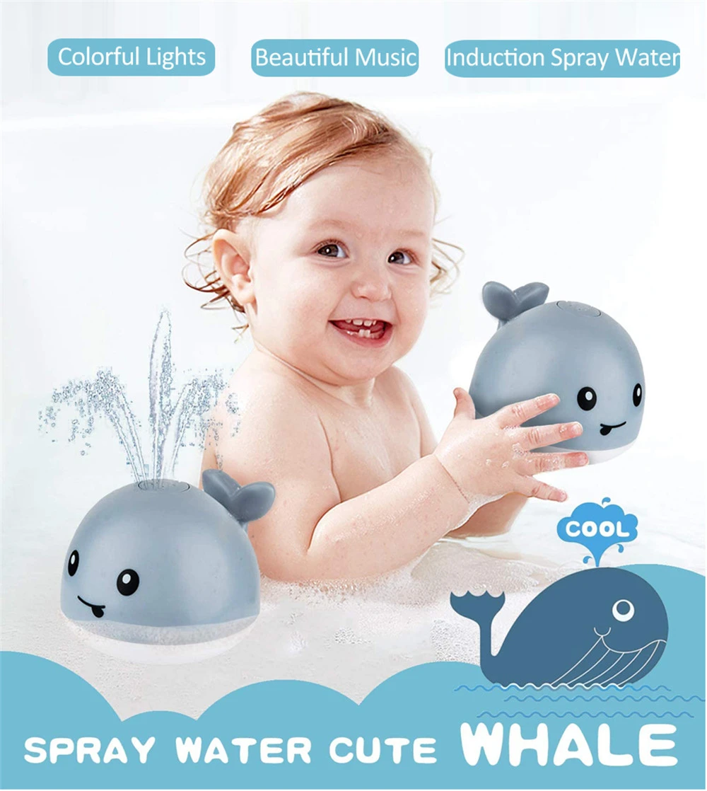 New Baby Bathroom Bath Electric Induction Whale Spray Small Toy
