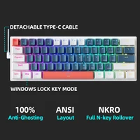 K500-B61 Machenike Mini Mechanical Keybaord 60% Form Factor 61Keys Gaming Keybaord Wired Full Key Hot-Swappable RGB Backlit 5