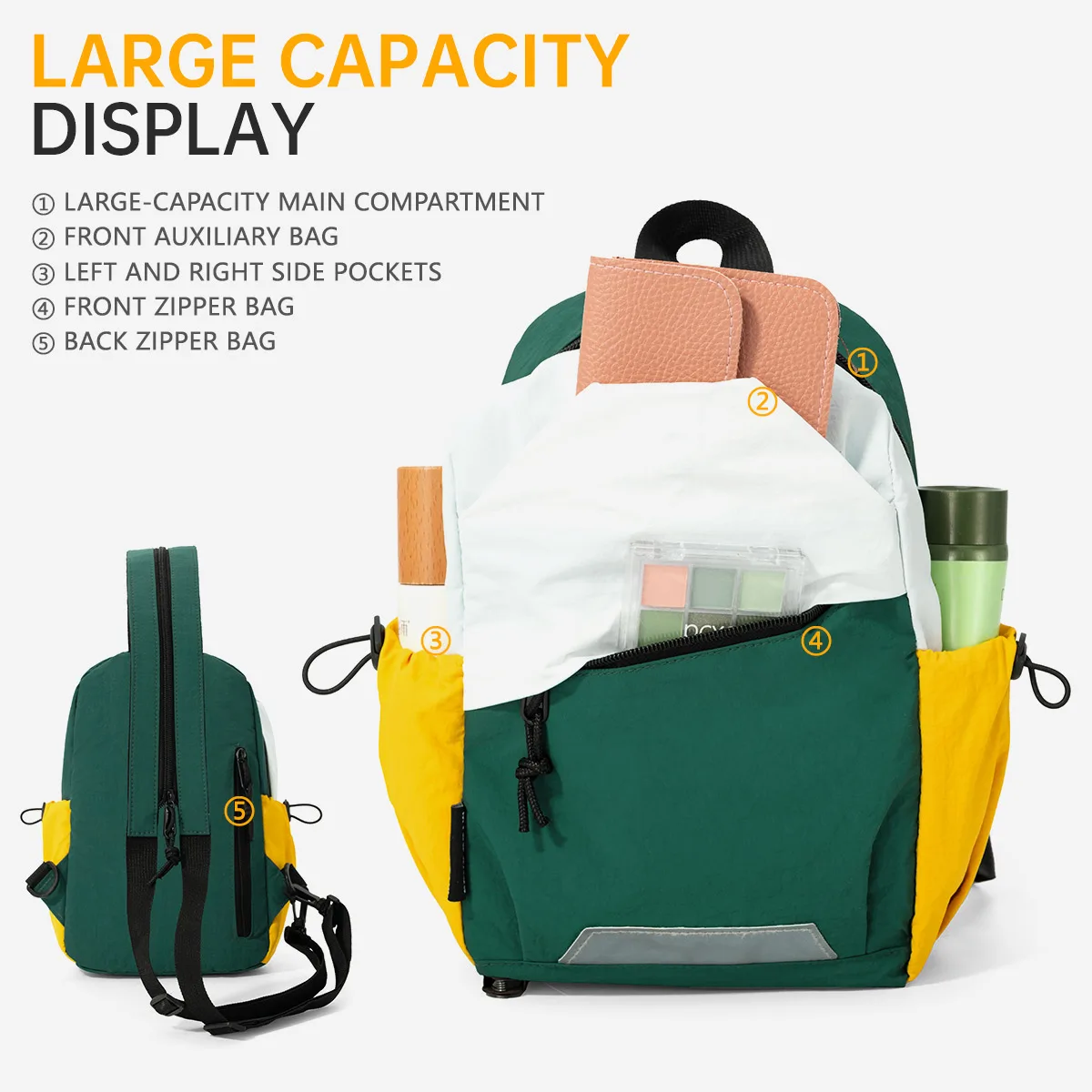 Single and Double Shoulder Dual-Use Bag for Men, Korean Style, Fashionable, Casual, Travel Small Backpack, Multi-Functional Sports Chest Bag, Cycling Crossbody Bag