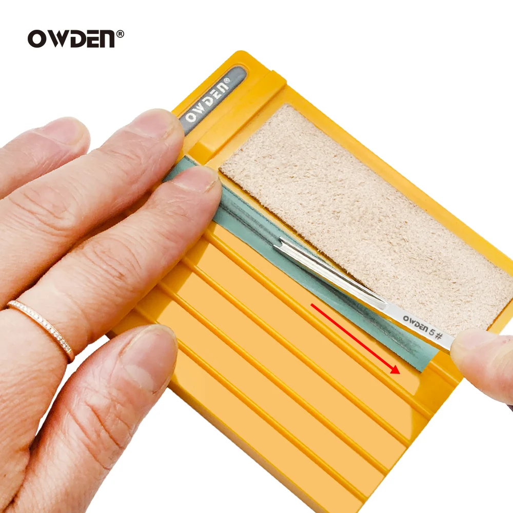 OWDEN 새로운 특허 샤프너 가죽 와이드 삽 가장자리 베벨러 수리 도구를 선명하게하기위한 사포가있는 확장 버전