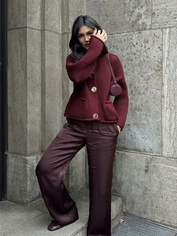 Ladies Autumn Winter Knitted Cardigans Womens Sweaters Loose Casual Button Long Sleeve Sweater Women Cardigans Coat Tops Female 5