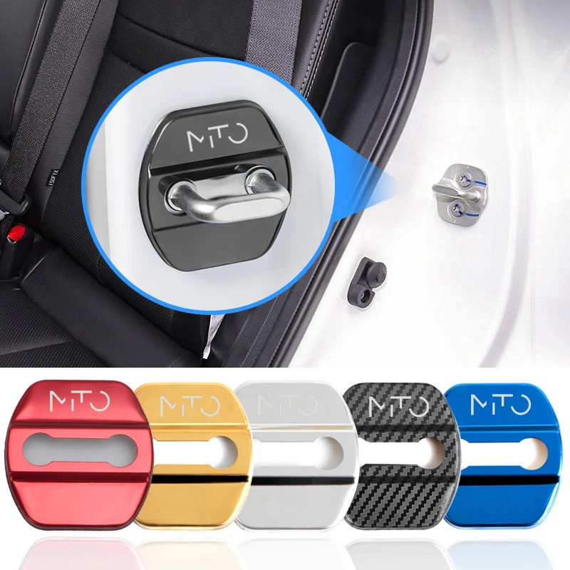 4Pcs/Pack Car Door Lock Cover Decoration Protection Stainless Steel Case For Alfa Romeo MITO Stelvio 156 159 Accessories