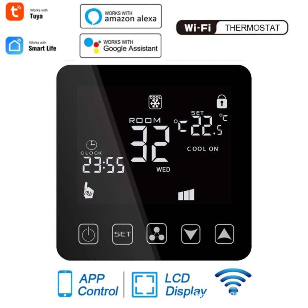 Tuya Wifi Smart Central Air Conditioning Thermostat Fan Wireless Remote