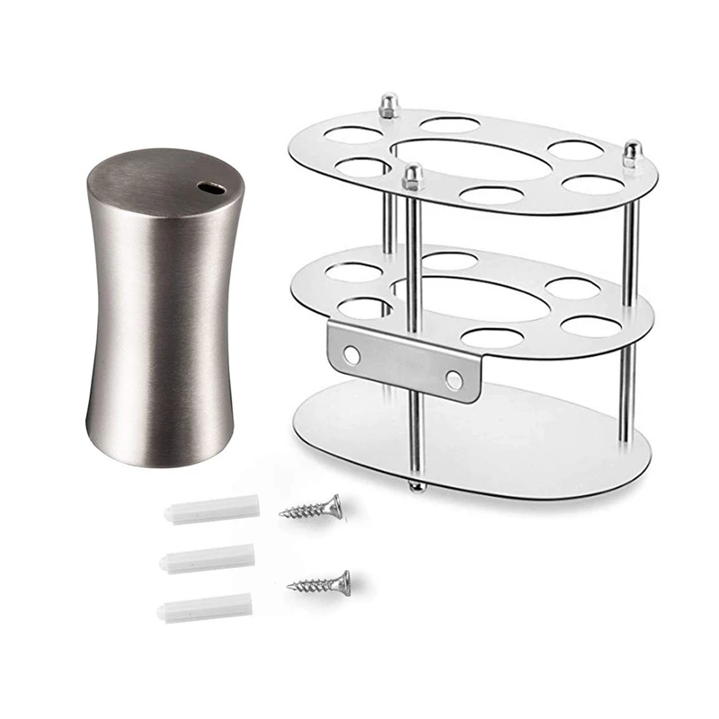 Small Toothpick Holder Dispenser Storage (silver) With Toothbrush Holder, Stainless Steel