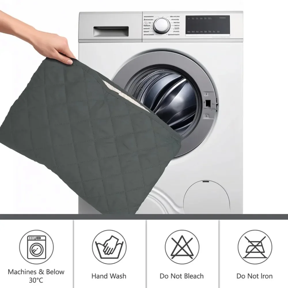 Quilted Recliner Sofa Cover Waterproof Armchairs Slipcovers Dogs Pets Kids Anti-Slip with Side Pockets Elastic Strap Protector 4