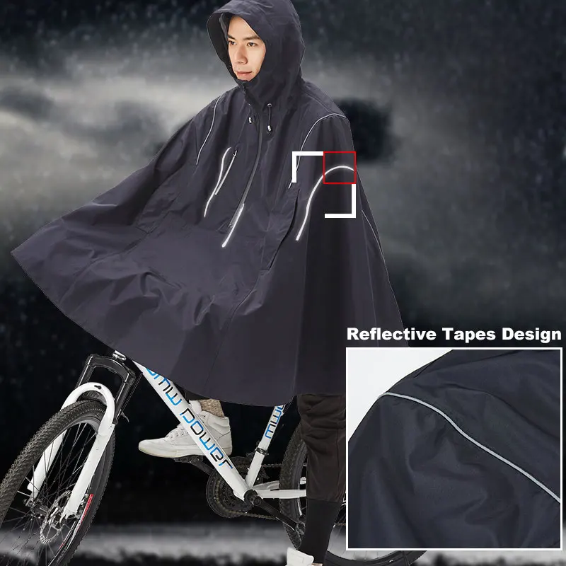 Bicycle Rain CoatCycling Rain Poncho Women/Men Multi Gear Reflective Design Cycling Climbing Hiking Tour Cover