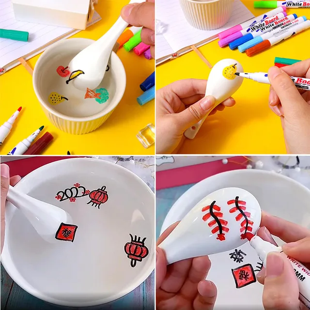 Diy Lowing Lewarding Pent Víz Végrehajtás Markák Jelell Pens Magas Doodle Támogatás Toll Művészeti Iskola 8/12 Színek - Image 3