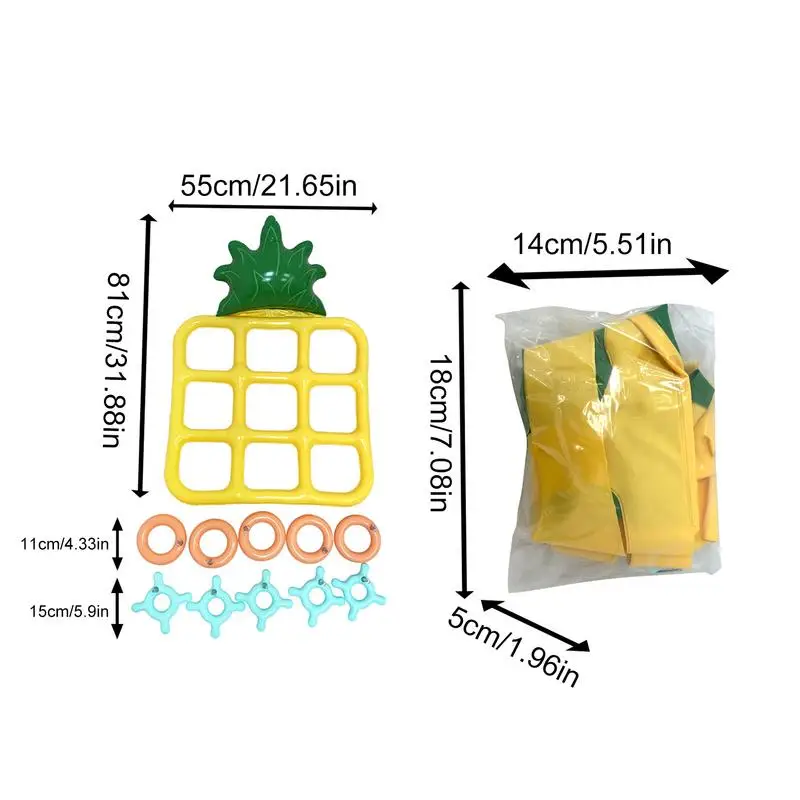 Inflatable Pool Toss Game Inflatable Toys Board Games Pineapple-Shaped Toss Game For Party & Pool Floating Set gift